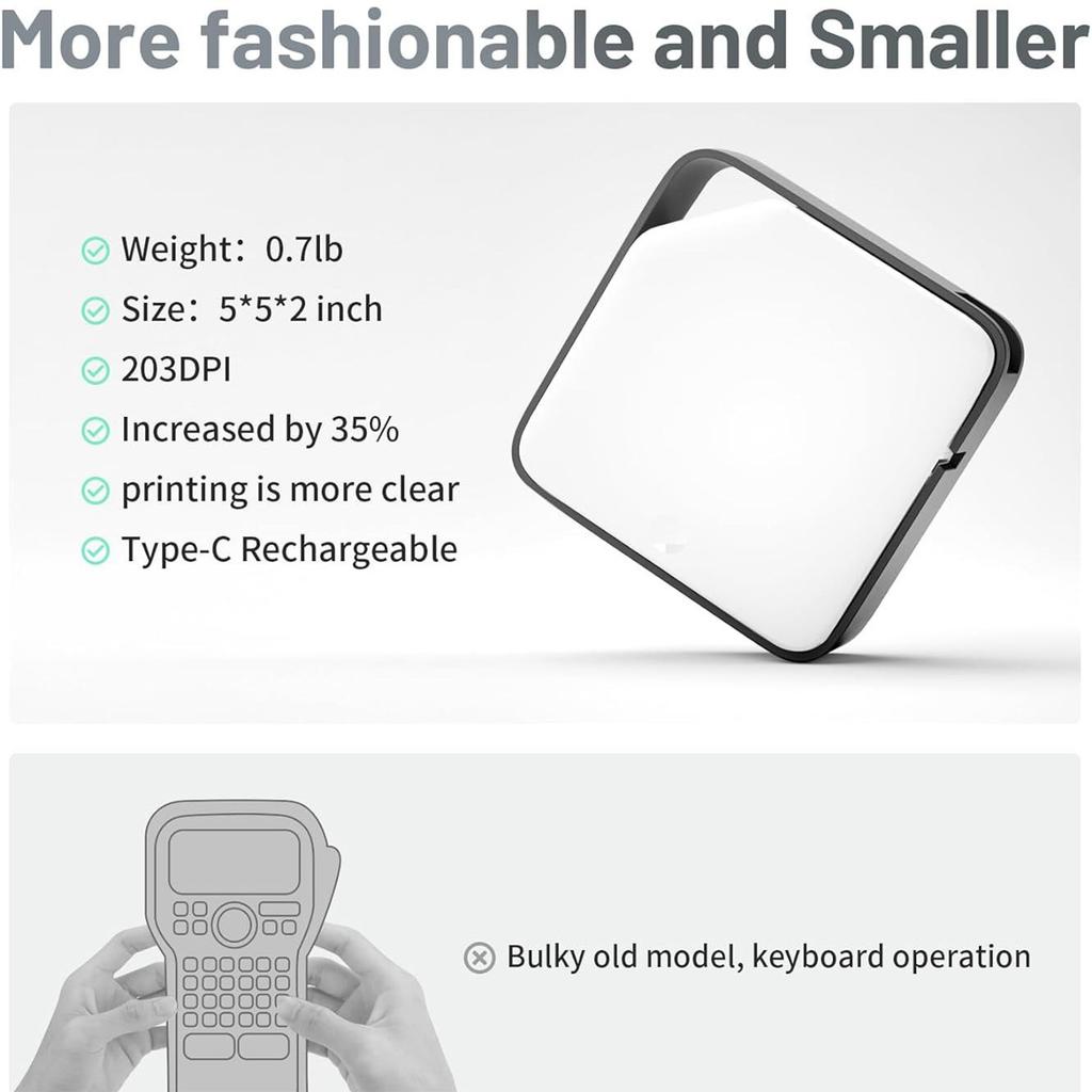 portable mobile phone bluetooth label printer thermal transfer label machine ribbon printer