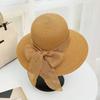 2024 New Summer Sunscreen Hat Bowknot Straw Hat for Women Fashion Wide Brim Sunhat Beach Cap Outdoor Foldable Sweet Breathable