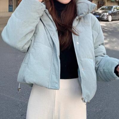 Cotton Corduroy Jacket Winter New Short Style Thickened Student Cotton Jacket for Women