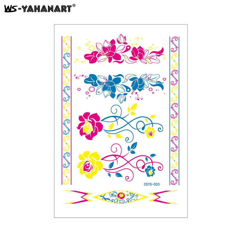 Creative Fluorescent Waterproof Full Arm and Face Tattoo Sticker