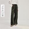 INMAN Women's Relaxed Fit Color-Block Wide-Leg Pants