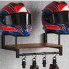 Estante de Exhibición de Casco de Motocicleta de Madera Estante de Montaje en Pared Gancho para Guantes de Montar Percha para Chaqueta Estante Organizador de Equipo de Motocicleta