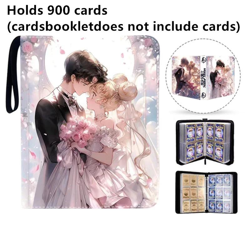 400pcs/900pcs Sailor Moon Card Album Book Folder 4/9 Card Slots Collections Zipper Double Pocket Zipper Card Binder Holder
