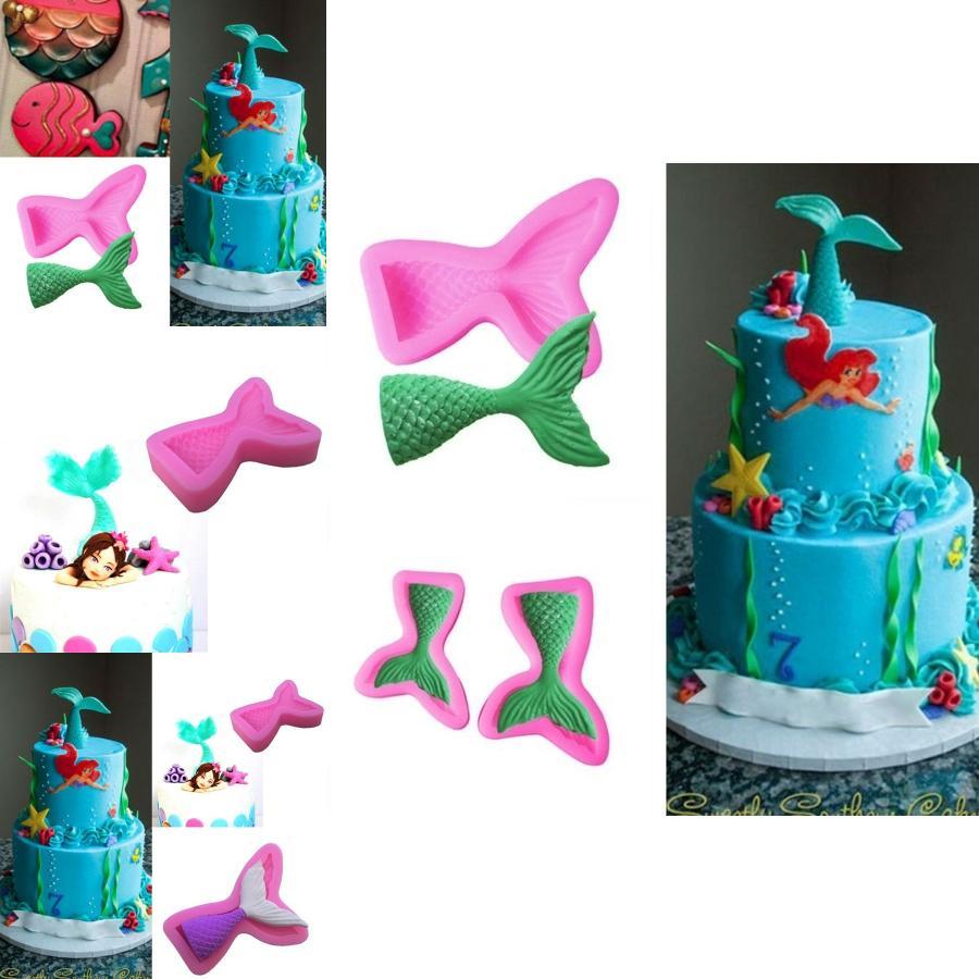 Mini Mermaid Tail Silicone Mold For Cake Decorating And Baking Chocolate Mold