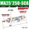Mini Stainless Steel Pneumatic Cylinder MA Series (16-40mm Bore, 50-200mm Stroke)