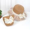 Children's sunscreen hat Summer girls' sunshade straw hat bag set Girl baby foreign style lace princess beach hat