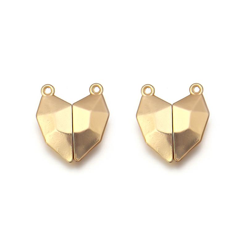 3pairs 18mm Alloy Heart-Shaped Stereoscopic Magnetic Clasps For DIY Necklace Jewelry Making Accessories