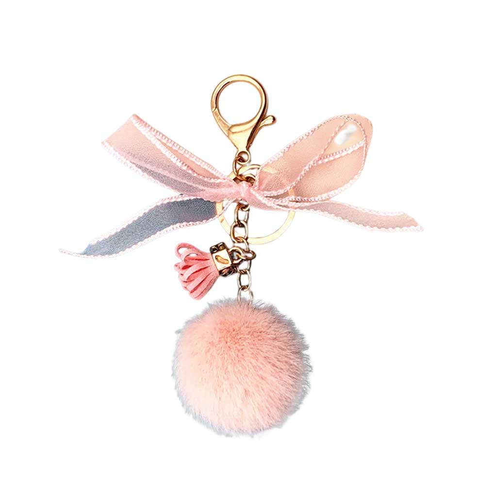 Satın alın Cute Hairball Keychain Modern Handmade Lace Fashion Key Ring Holder Bag Plush Pendant