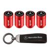 Mercedes-Benz Car Tire Valve Caps With Logo Leather Keychain For Mercedes Benz AMG W203 W206 W220 W205 W211 W212 W201 W168 W169 QQ8