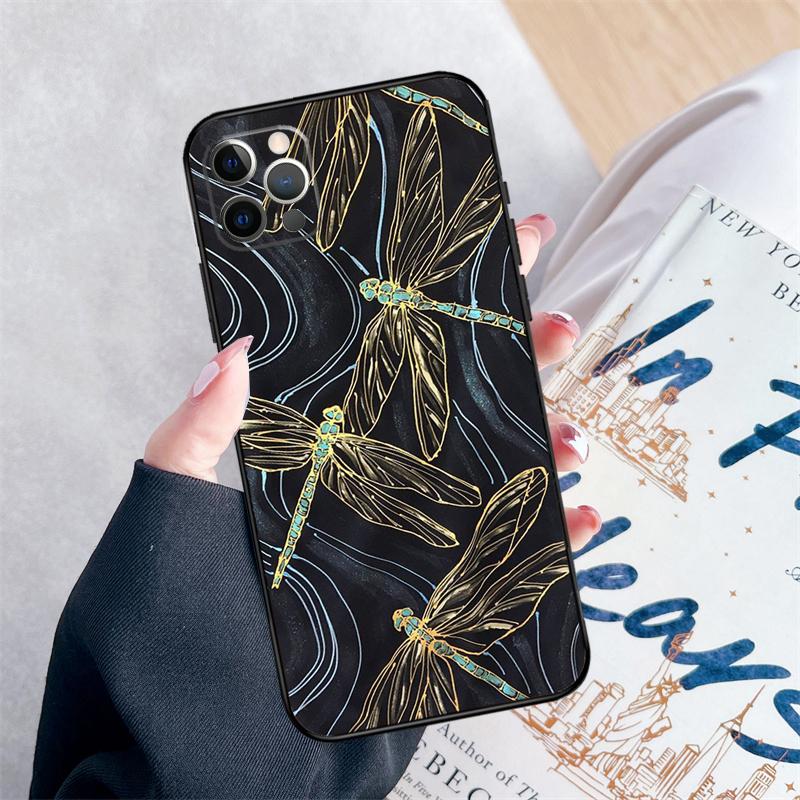 

Dragonfly Phone Case For iPhone 16 Pro Max 11 12 13 Mini 14 15 Pro Max XR 15 16 Plus 16e Cover Coque iPhone 14 Plus