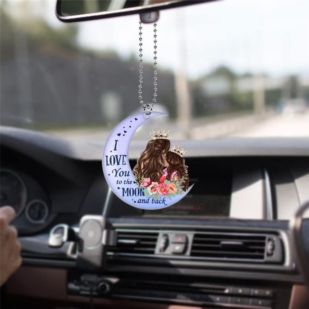 Moon Cute Acrylic Wedding Couple Car Pendant Ideal For Christmas Decor Home