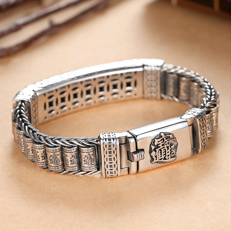 Trendy New Products Luck Blessing Brave Troops Passepartout Silver Bracelet Men Wealth Beads Ins Personality Trend