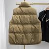Kamizelka puchowa damska luźna modna jednolita kolor stójka prosta i wszechstronna jesienna kamizelka kurtka