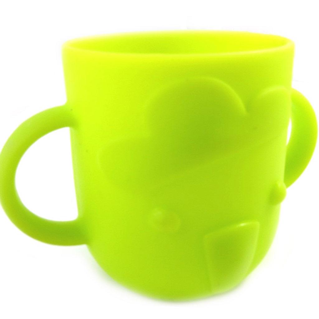 Les Trésors De Lily [M6343] - Silicone Baby Cup 'Animals' Green - 7x8 Cm