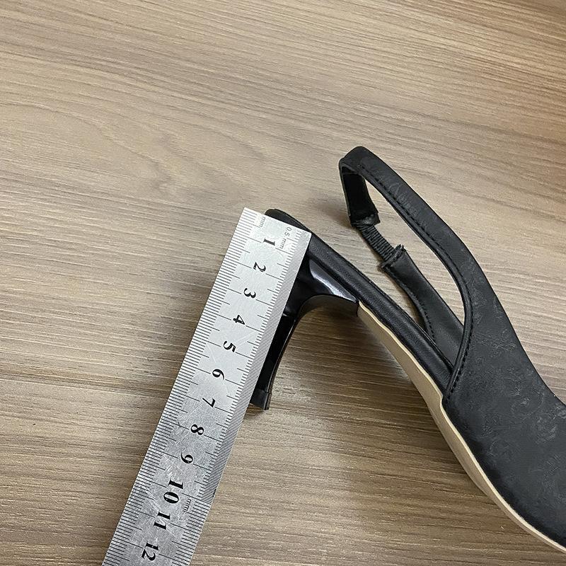 Purple French Women's Spring and Summer Shallow Mouth Socialite Pointed Head Temperament Sandals Bag Head Rear High Heels Strap Muller Single Shoes