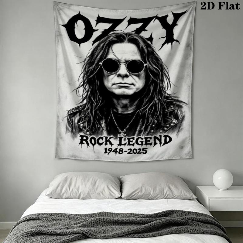 Ozzy Osbourne Wall Tapestry Aesthetic Wall Hanging Printed Fabric Blanket Decorative Tapestries for Bedroom Living Room Home Decor