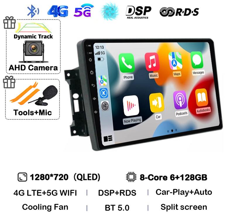 Android 14 Auto Car Radio For Jeep Compass Grand Cherokee Wrangler Chrysler Sebring Town Country Dodge Charger Multimedia Player