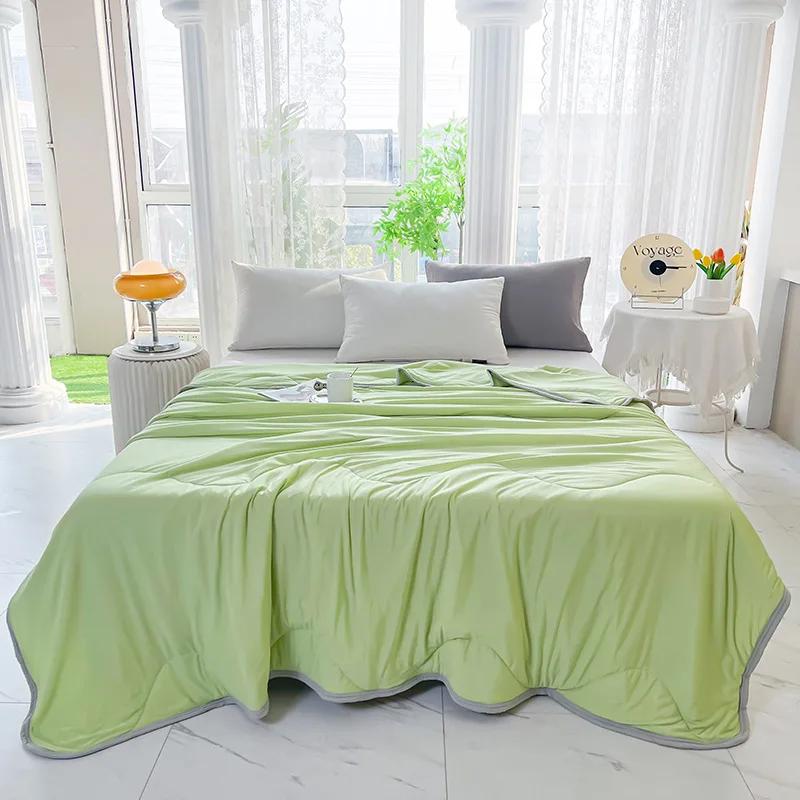 

1 шт., шелковое летнее одеяло с кондиционером, летнее одеяло с мороженым класса А, однотонное одеяло, можно стирать в машине 100x150cm