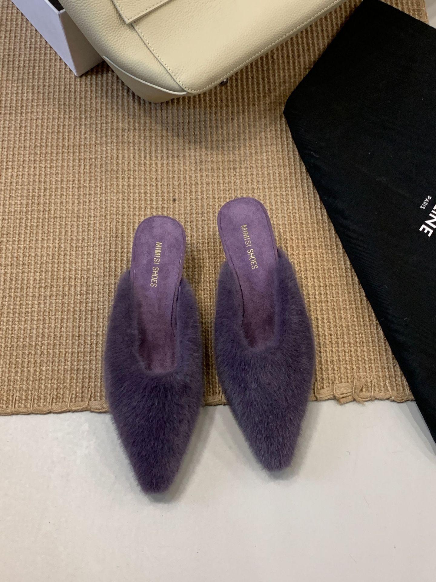 

Дизайнерский нишевый темперамент острый носок Мао Мао полушлепки французские ретро туфли на высоком каблуке обувь Мао Мао 2025 осень и зима женские шлепанцы 39