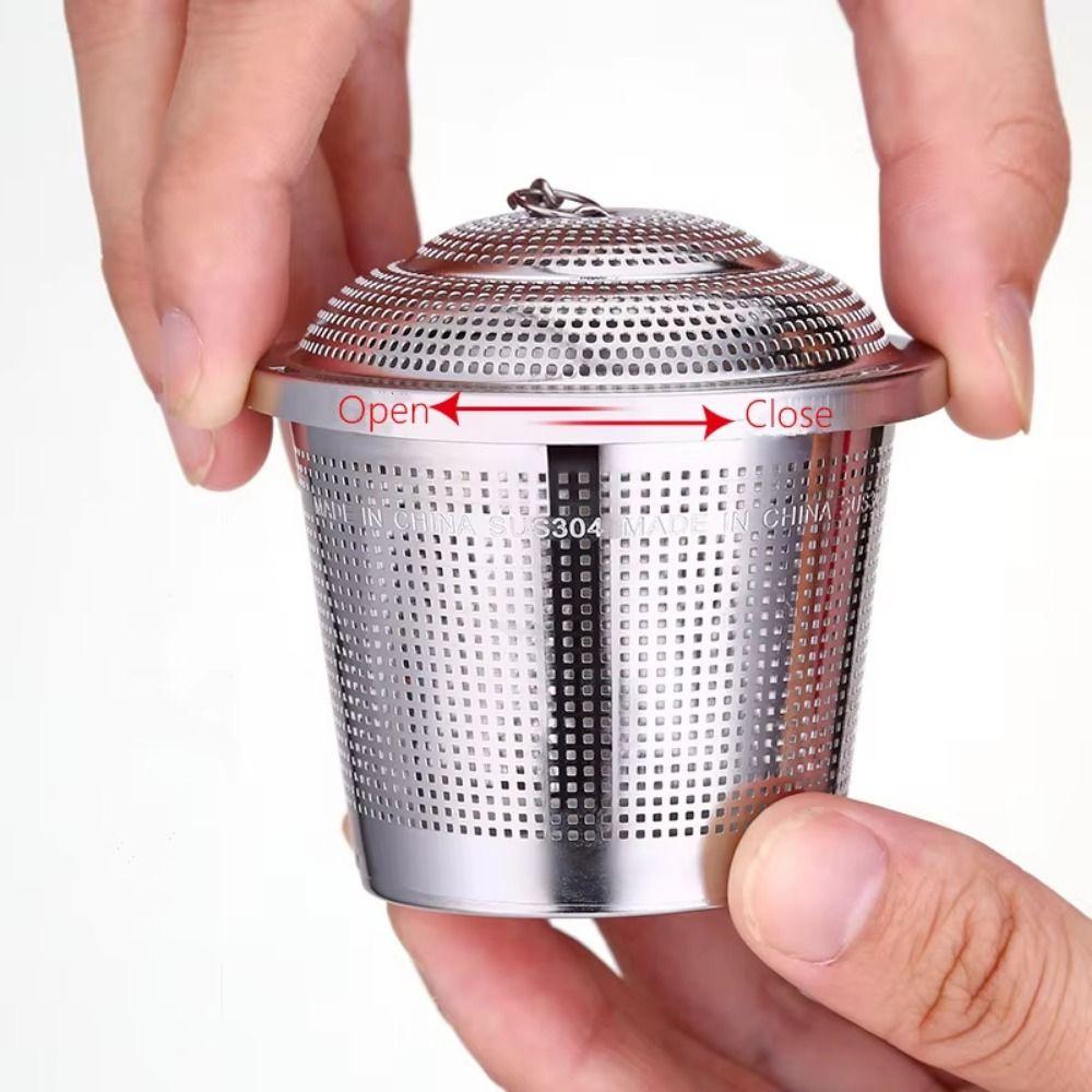 Fine Mesh Stainless Steel Tea Infuser Extended Chain Loose Tea Separation Basket Spices