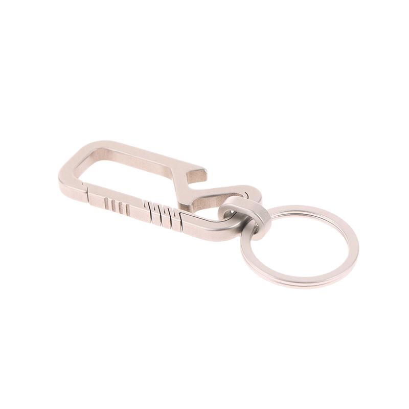 1Pc Titanium Alloy Carabiner Multi-Function Keychain Outdoor Waist Hanging Chain Ring Buckle Beer Bottle Opener Edc Tool