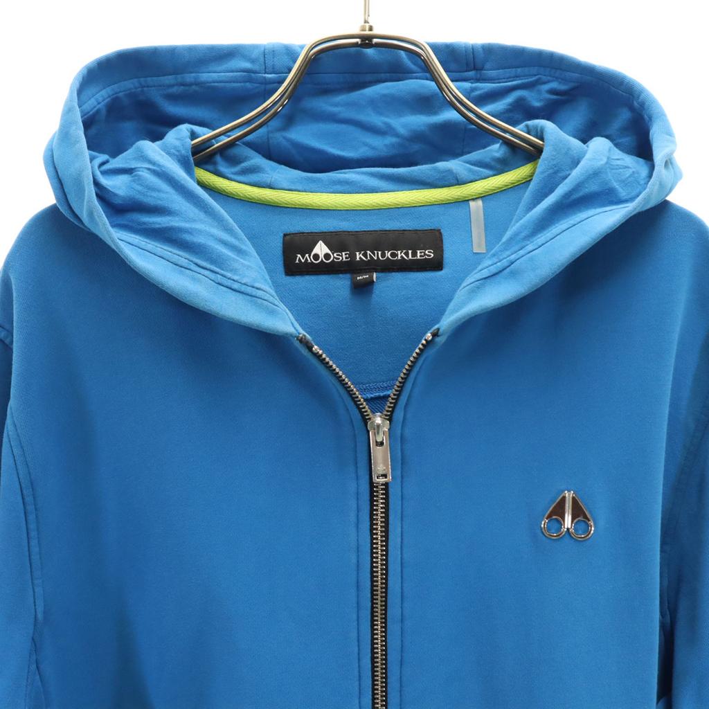 MOOSE KNUCKLES Hergestellt in Portugal Langarm-Sweatshirt Zip-Hoodie M hellblau Herren Gebraucht