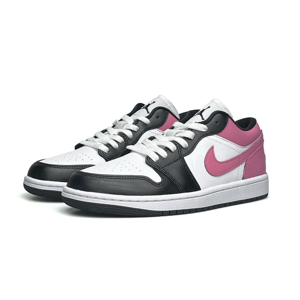 Jordan Air Jordan 1 Slip Resistant Abrasion Resistant Low Top Vintage Basketball Shoes Women's White Pink DC0774-101(Team974-)