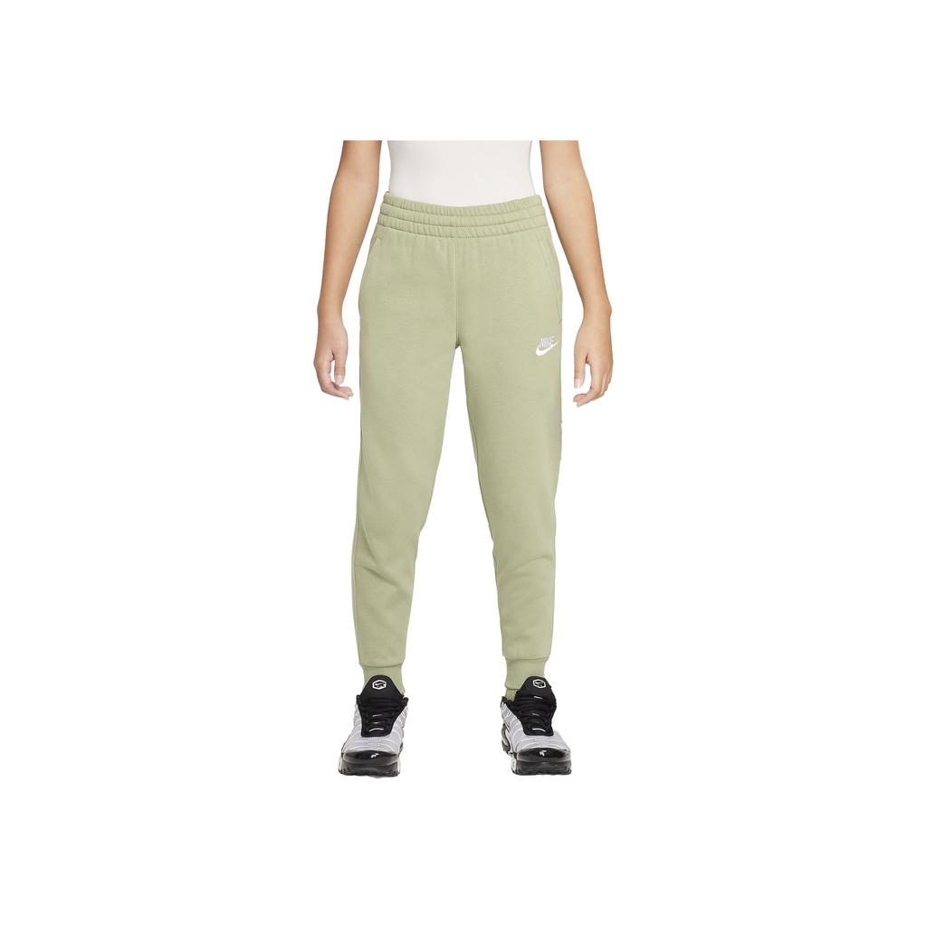 Nike Knitted Sports Pants Sportswear Club FW24 Fleece Fashion Versatile Drawstring Kids Pants Oil-Green FD3008-386