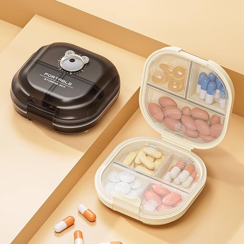 Medicine box portable, medicine packing box seven days a week, three meals a day, sealed mini, small medicine box for the elderly