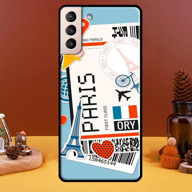 New York TOKYO Traveltickets Phone Case For Samsung Galaxy S20 FE S21 S22 Note 20 Ultra Note 10 S8 S9 S10 Plus Cover