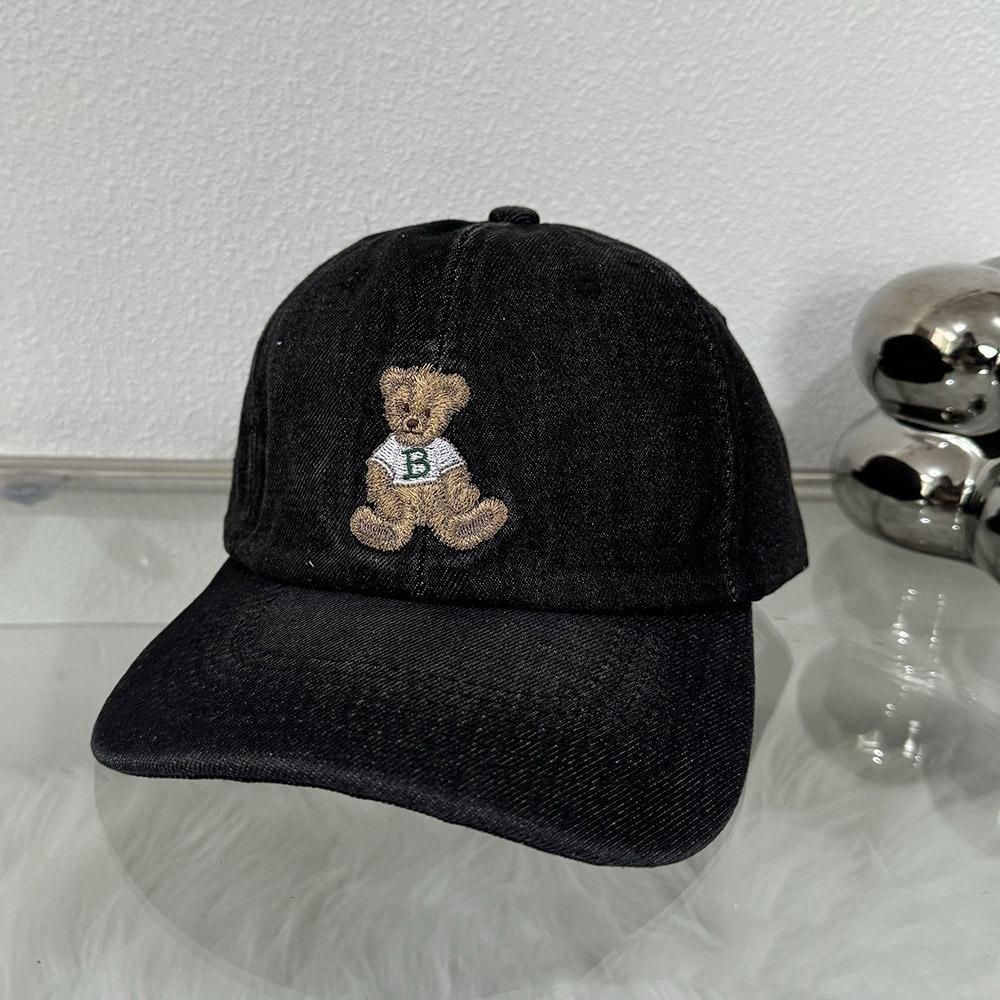 Breathable Baseball Hat Embroidered Bear Outdoor Sport Hat Cute Travel Sunshade Hat