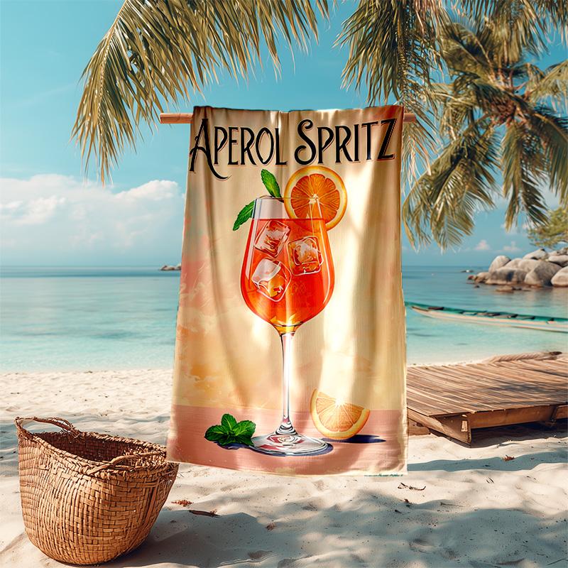 Proof Beach Towel with Aperol Spritz Pattern - Soft,absorbent,quick-drying,machine Washable - Perfect for Swimming,camping,bathing