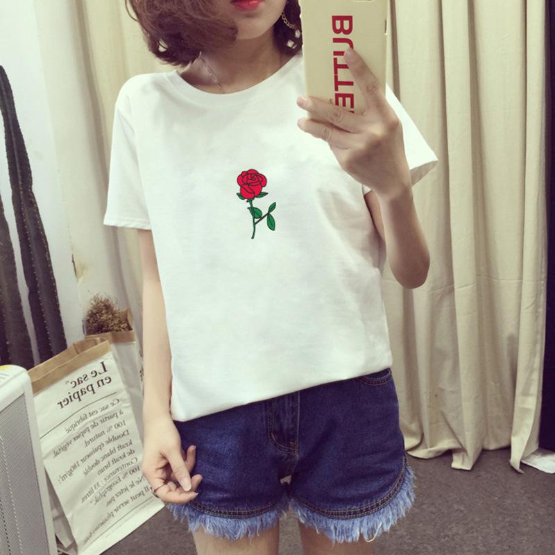 

Новая женская футболка с короткими рукавами в корейском стиле, женская базовая рубашка, студенческая одежда, женский топ 2XL белый