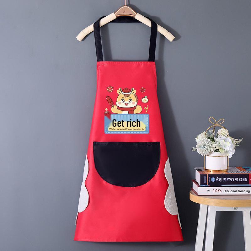 Women's Waterproof PVC Apron with Cooking Sleeves - Oil-Proof, Customizable, Half-Length Waist Design