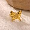 Geometric Hollow Gold Color Waterproof Rings 2026 For Women Stainless Steel Butterfly Daily Elegant Anillos Party Jewelry Gifts