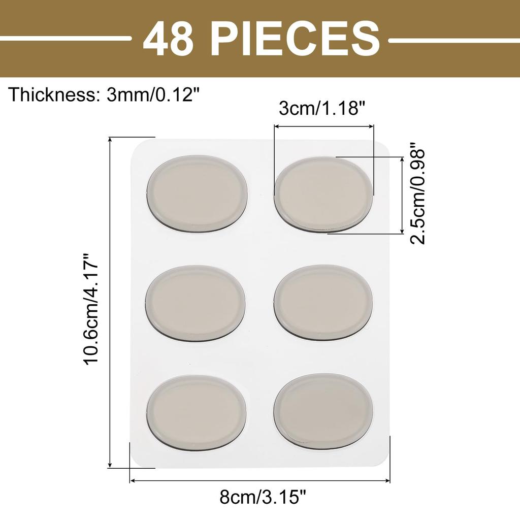 Uxcell 48-Piece Drum Damper Gel Pads, Silicone Mute Pads, Drum Silencers, Moon Gel, Coffee Color, 30x25x3mm, for Drum Cymbal Tone Control
