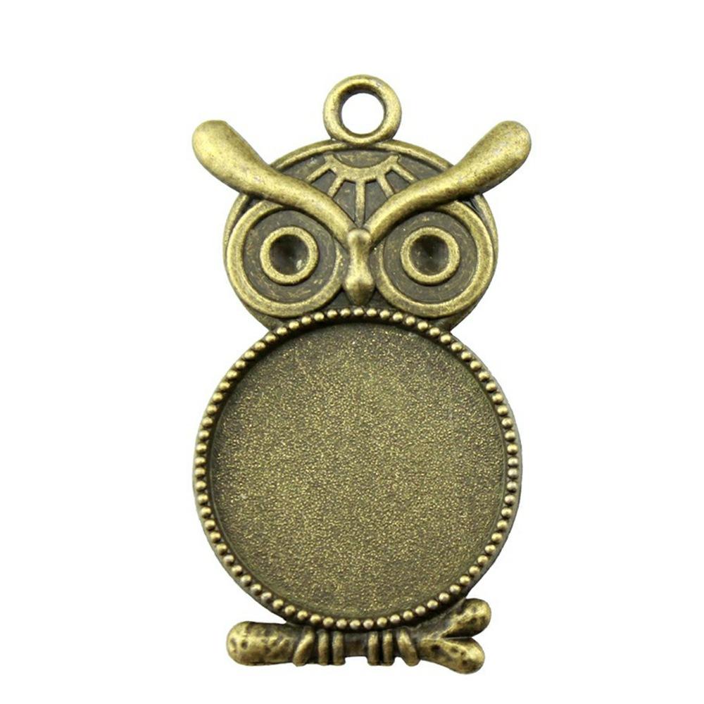 10 Stück 20mm Innenmaß Antik-Bronze Farbe 34 Stil Cabochon Fassung Anhänger Passend für 20mm Glas Cabochon