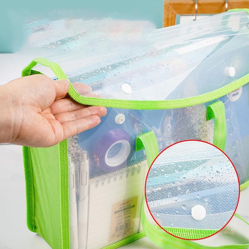 Large-Opening Transparent PP Clip File Document Pouch High-Capacity Tutoring Bag Ultimate Organizer for Files and Books