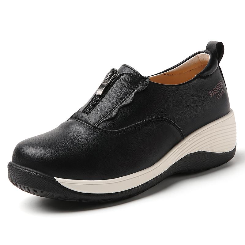 Женские модные повседневные весенне-летние новые туфли-лоферы из 100 натуральной кожи вулканизированная женская обувь 35 5180₽