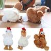 12Cm Plush Chicken Keychain Egg Laying Hens Cartoon Squeaking Doll Toy Schoolbag Pendant Bag Decoration Soft Stuffed Gift