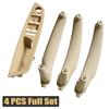 Beige Genuine Leather Car Front Rear / Left Right Interior Door Handle Inner Panel Pull Trim Cover For BMW E70 E71 X5 X6 07-13
