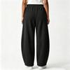 Women Corduroy Barrel Pants Elastic Waist Wide Leg Trousers Baggy Pant with Pockets Women's Casual Pants Comfy