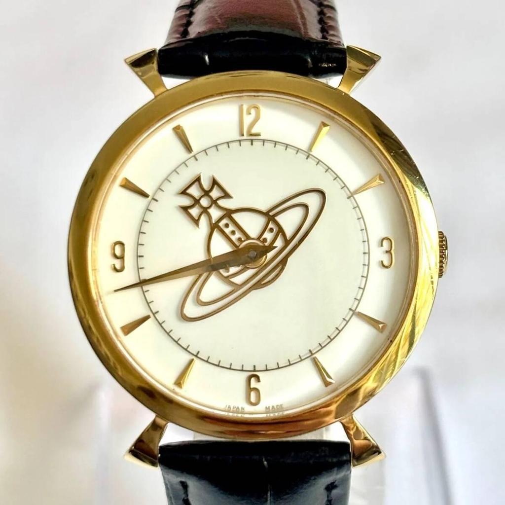 Used [Box Included/New Battery] Vivienne Westwood Orb Ladies Watch VW-7843 New Strap