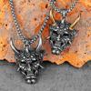 Japanse Hannya Mask Hoorn Roestvrij Staal Mannen Kettingen Hangers Ketting Punk voor Vriend Mannelijke Sieraden Creativiteit Cadeau Groothandel