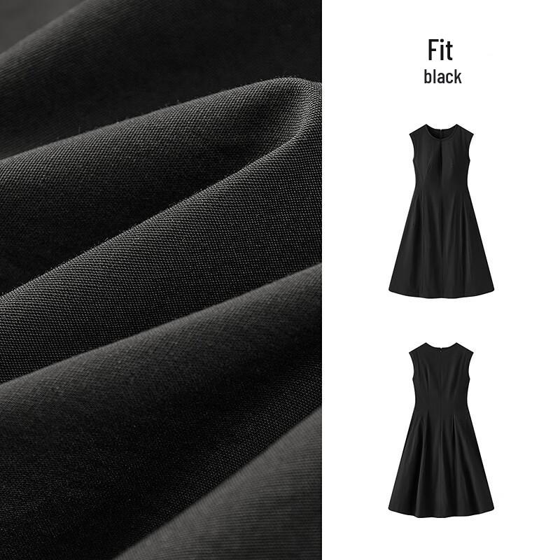 Semir Women's Solid Round Neck Sleeveless Mid-Length Dress