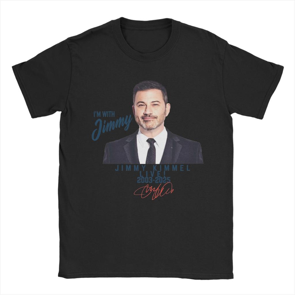 Jimmy Kimmel Red Signature T Shirt Men Cotton Humorous T-Shirt Crew Neck Tees Short Sleeve Tops Birthday Gift