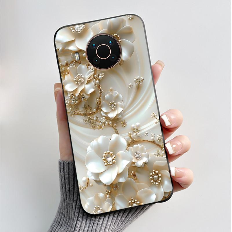 Printed Phone Case For Nokia X20/Nokia X10/Nokia X100/Nokia XR20 Capa Soft Silicone Black Shell Cover Cute Flower Cartoon Casing