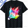 Colorful Shuttlecock  Birdie Badminton Player Sports Lover TShirt  Unisex Clothing Tops Streetwear Graphic T Shirts Camisetas
