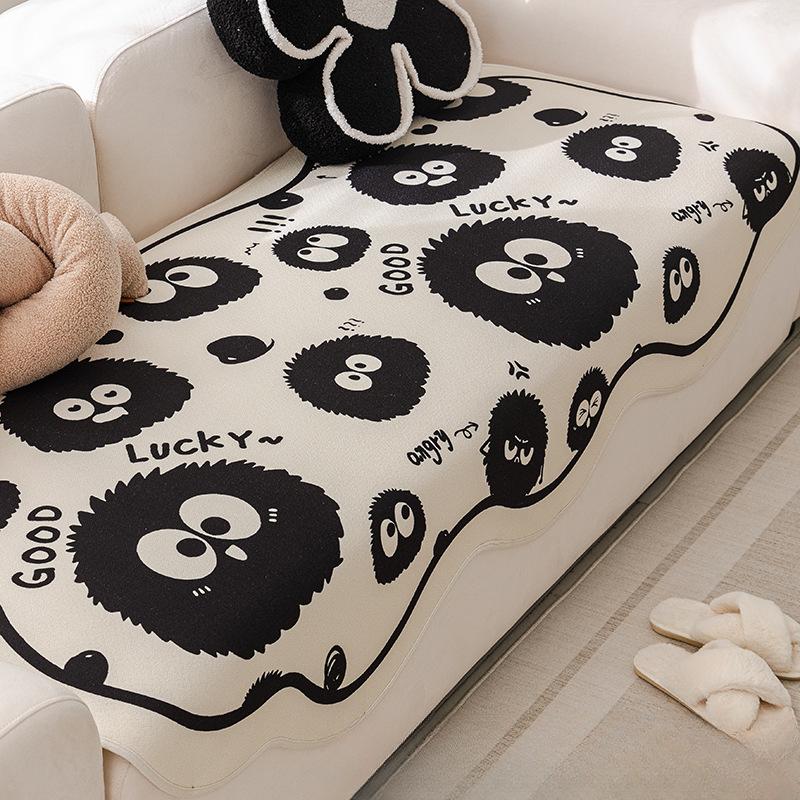 

Non-Slip Sofa Cushion Cover Four Seasons Universal Tofu Block Design for Straight Irregular Sofas Soft Towel Fabric 90*90