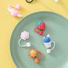 1 Pc Cartoon Drinking Dust Cap Silicone Straw Plug Tips Cover Reusable Cap Cup Accessories Dust-Proof Drinkware Kitchen Bar Tool